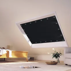 Portable Blackout Curtains Travel Blinds with Suction Cups Adjustable Shades Thermal Insulated Drapes for Window Storage Room Bathroom and Basement Black