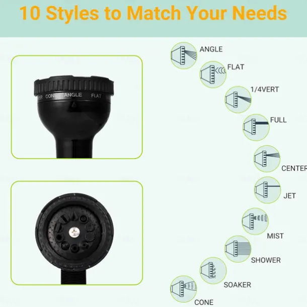 Portable Camping Shower, 10 Spray Modes, Insulated Pressure Sprayer, Warm Water Outdoor Shower for Hiking, Beach, Pet Washing