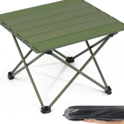 Portable Camping Side Table, Ultralight Aluminum Folding Beach Table with Carry Bag for Outdoor Cooking, Picnic, Camp, Boat, Travel