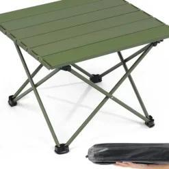 Portable Camping Side Table, Ultralight Aluminum Folding Beach Table with Carry Bag for Outdoor Cooking, Picnic, Camp, Boat, Travel