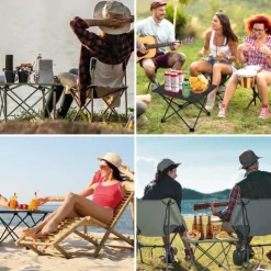 Portable Camping Side Table, Ultralight Aluminum Folding Beach Table with Carry Bag for Outdoor Cooking, Picnic, Camp, Boat, Travel