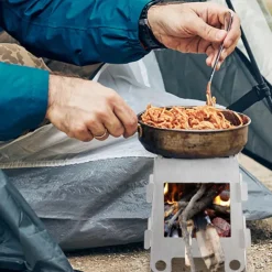 Portable Camping Wood Stove Stainless Steel Wood Burning Stove Alcoho Stove for Picnic BBQ Hiking Survival Cooking Equipment for - Outdoor Camping