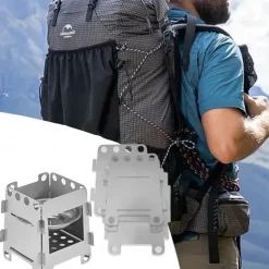 Portable Camping Wood Stove Stainless Steel Wood Burning Stove Alcoho Stove for Picnic BBQ Hiking Survival Cooking Equipment for - Outdoor Camping