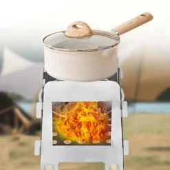 Portable Camping Wood Stove Stainless Steel Wood Burning Stove Alcoho Stove for Picnic BBQ Hiking Survival Cooking Equipment for - Outdoor Camping
