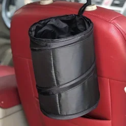 Portable Car Trash Can - Foldable Car Seat Organizer, Paste Storage Bin, Spiral Bucket, Compact and Convenient Vehicle Waste Bin