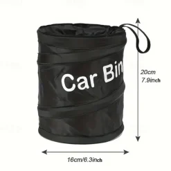Portable Car Trash Can - Foldable Car Seat Organizer, Paste Storage Bin, Spiral Bucket, Compact and Convenient Vehicle Waste Bin