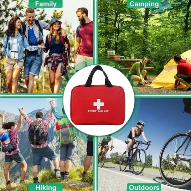 Portable First Aid Kit For Outdoor Travel Camping Hiking Adventures - Multi-Purpose Emergency Supplies Bag (With Essential Medical Equipment)