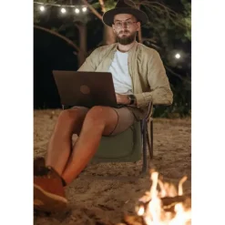 Portable Foldable Camping Chair with Cooler Bag, Lightweight Backrest Stool Compact Folding Chair Seat, Outdoor Backrest Stool with Folding Backpack for Camping Hunting Fishing Hiking