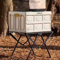 Portable Folding Camping Table - Lightweight Carbon Steel Foldable BBQ Grill with 4 Legs, 300lb Weight Capacity & Compact Design for Outdoor Camping, Picnics, Tailgating, Camping Table Foldable