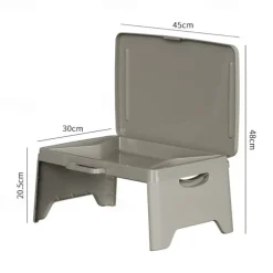 Portable Folding Desk with Storage, Multifunctional Laptop Table with Carrying Handle for Car, Dorm, and Bed - PP Material