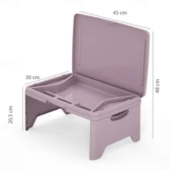 Portable Folding Desk with Storage, Multifunctional Laptop Table with Carrying Handle for Car, Dorm, and Bed - PP Material