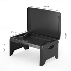 Portable Folding Desk with Storage, Multifunctional Laptop Table with Carrying Handle for Car, Dorm, and Bed - PP Material