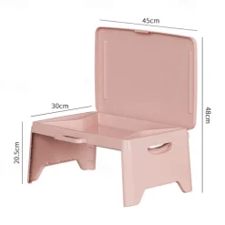 Portable Folding Desk with Storage, Multifunctional Laptop Table with Carrying Handle for Car, Dorm, and Bed - PP Material