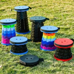 Portable Folding Stool Collapsible Stool for Queuing, Fishing, and Outdoor Camping Ultralight and Adjustable with extendable height 45cm/17.7in