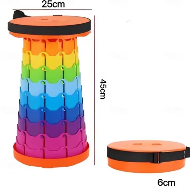 Portable Folding Stool Collapsible Stool for Queuing, Fishing, and Outdoor Camping Ultralight and Adjustable with extendable height 45cm/17.7in