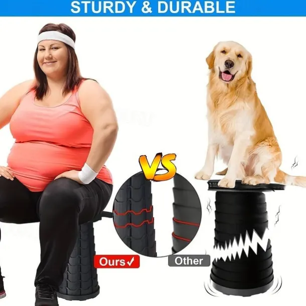 Portable Folding Stool Collapsible Stool for Queuing, Fishing, and Outdoor Camping Ultralight and Adjustable with extendable height 45cm/17.7in