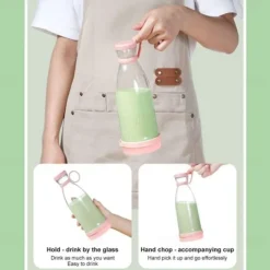 Portable Juicer, Mini Electric Fruit Blender, Rechargeable Juice Maker, Compact Shake Cup for Smoothies & Juices