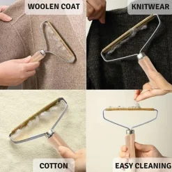 Portable Lint Remover Clothes Fuzz Fabric Shaver Brush Tool Power-Free Fluff Removing Roller for Sweater Woven Coat