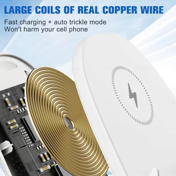 Portable Mini Chair Wireless Charger Phone Holder,Wireless Fast Charger Multifunctional Phone Holder, Multifunctional Wireless Fast Charging Station,3 in 1 Wireless Charger with Speaker Function