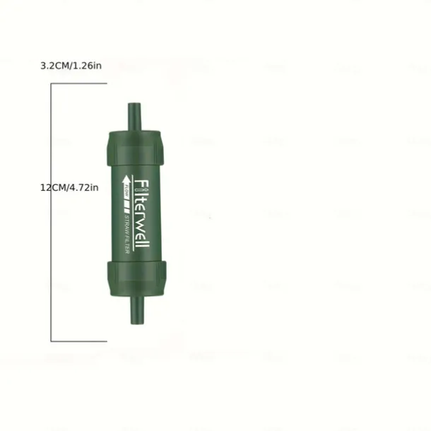 Portable Outdoor Survival Water Filter Straw for Camping, Hiking, and Wilderness Purification 1PCS