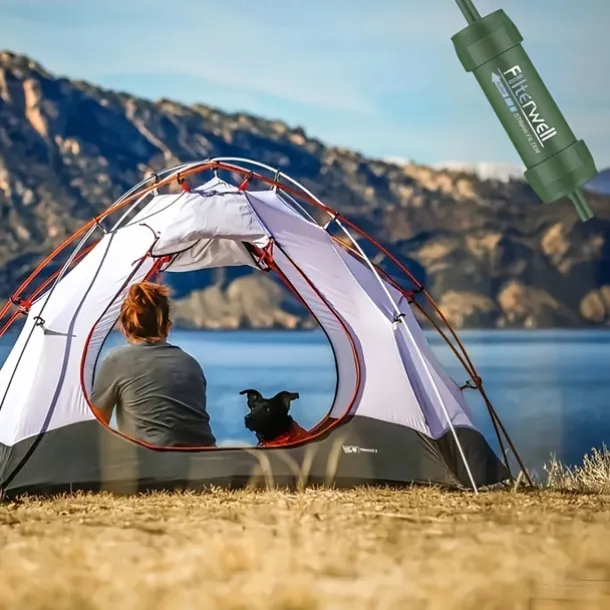 Portable Outdoor Survival Water Filter Straw for Camping, Hiking, and Wilderness Purification 1PCS