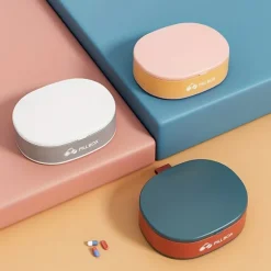 Portable Pill Organizer - Compact, Sealed Pill Case for Traveling, on-the-go Medication Storage - Multi-compartment Waterproof Candy Box for Storing Pills