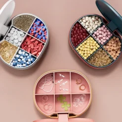 Portable Pill Organizer - Compact, Sealed Pill Case for Traveling, on-the-go Medication Storage - Multi-compartment Waterproof Candy Box for Storing Pills