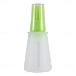Portable Silicone Oil Bottle With Brush Grill Oil Brushes Pastry Plastic Kitchen Oil Bottle Outdoor Baking BBQ Brush