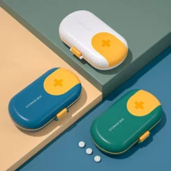 Portable Small Medicine Box Small Mini Tablets Pills Medication Packaging Box 7-Day Travel Large Capacity Storage Box 1PC