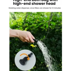 Portable Solar Shower Bag for Camping, Solar Heated Shower with Temperature Indicator, Leak-Proof Outdoor Shower for Hiking, Beach, Travel & Emergency Use