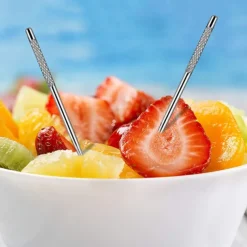 Portable Stainless Steel Toothpicks Pocket Set Reusable Metal Toothpicks Cleaning Kit with Holder for Outdoor Picnic Camping Traveling