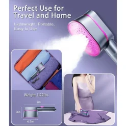 Portable Steamer for Clothes, 2 In 1 Clothes Steamer, 9s Heat Up Travel Size Portable Garment Steamer Iron, Large handheld for Global Traveling
