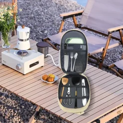 Portable Storage Pouch for BBQ Camp,Canvas Cookware Knife Storage Bag,Camping Cookware Storage Bag for BBQ Camp Cookware Kitchen Pattern