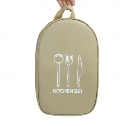 Portable Storage Pouch for BBQ Camp,Canvas Cookware Knife Storage Bag,Camping Cookware Storage Bag for BBQ Camp Cookware Kitchen Pattern