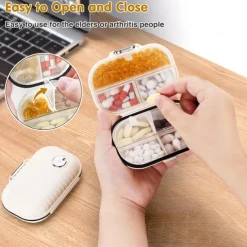 Portable Travel Pill Storage Box with 7 Labeled Compartments - Small Medicine Organizer for Pocket or Wallet, Daily Vitamin and Supplement Holder