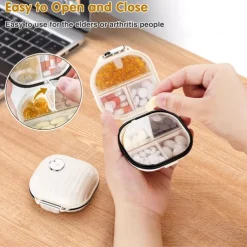 Portable Travel Pill Storage Box with 7 Labeled Compartments - Small Medicine Organizer for Pocket or Wallet, Daily Vitamin and Supplement Holder