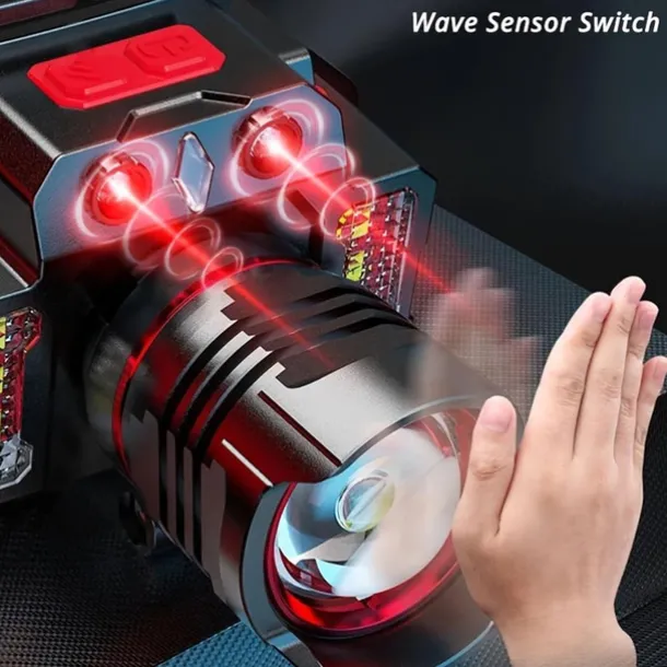 Portable USB Rechargeable Sensor Headlamp - Super Bright Waterproof Zoom Fishing Torch Head Light for Outdoor Camping Light