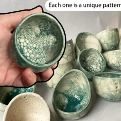 Pottery Herb Stripper Bowl, Small Handmade Resin Herb Stripper, Ceramic Herb Grinder Pill Crusher Set, Grinding is Efficient and Labor-Saving, for Guacamole, Pill Crusher, Spice