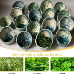 Pottery Herb Stripper Bowl, Small Handmade Resin Herb Stripper, Ceramic Herb Grinder Pill Crusher Set, Grinding is Efficient and Labor-Saving, for Guacamole, Pill Crusher, Spice