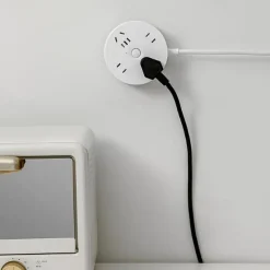 Power Strip Holder Fixator, No Hole Plug-in Wall Socket Sticker Fixer, Loading 10Kg/22lb Maximum, For Desk, Wall, WiFi Router, Remote Control, Paper Towel Box