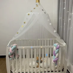 Princess Bed Canopy for Girls Room Decor Round Lace Mosquito Net Play Tent Reading Nook Canopies Yarn Girl Dome Netting Castle