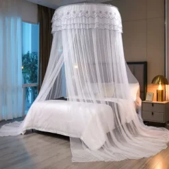 Princess Style Dome Mosquito Net Density Gauze Household Nets Extra Space Mosquito Net Butterfly Floral Series for Bedroom Floor Hem