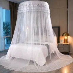 Princess Style Dome Mosquito Net Density Gauze Household Nets Extra Space Mosquito Net Butterfly Floral Series for Bedroom Floor Hem