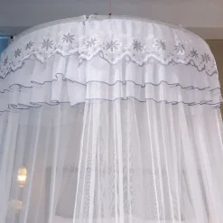 Princess Style Dome Mosquito Net Density Gauze Household Nets Extra Space Mosquito Net Butterfly Floral Series for Bedroom Floor Hem