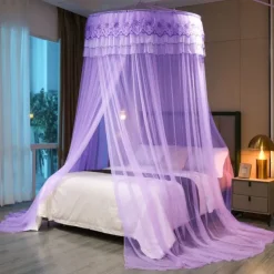 Princess Style Dome Mosquito Net Density Gauze Household Nets Extra Space Mosquito Net Butterfly Floral Series for Bedroom Floor Hem