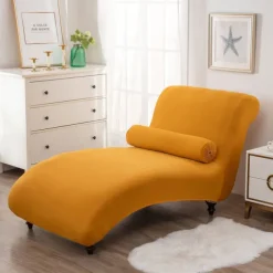 Printed Armless Chaise Lounge Cover Indoor Slipcover Stretch Chair Covers for Living Room Bedroom Stretch Armless Lounge Chaise Slipcover