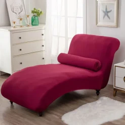 Printed Armless Chaise Lounge Cover Indoor Slipcover Stretch Chair Covers for Living Room Bedroom Stretch Armless Lounge Chaise Slipcover