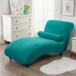 Printed Armless Chaise Lounge Cover Indoor Slipcover Stretch Chair Covers for Living Room Bedroom Stretch Armless Lounge Chaise Slipcover