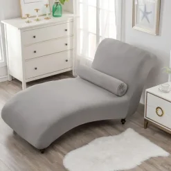 Printed Armless Chaise Lounge Cover Indoor Slipcover Stretch Chair Covers for Living Room Bedroom Stretch Armless Lounge Chaise Slipcover
