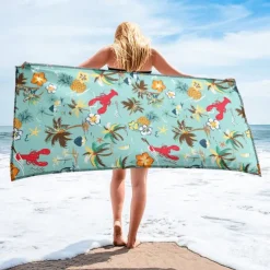 Printed Beach Towel, Lightweight Quick-Dry Sand-Free Beach Blanket, Ideal for Travel, Pool, and Outdoor Use